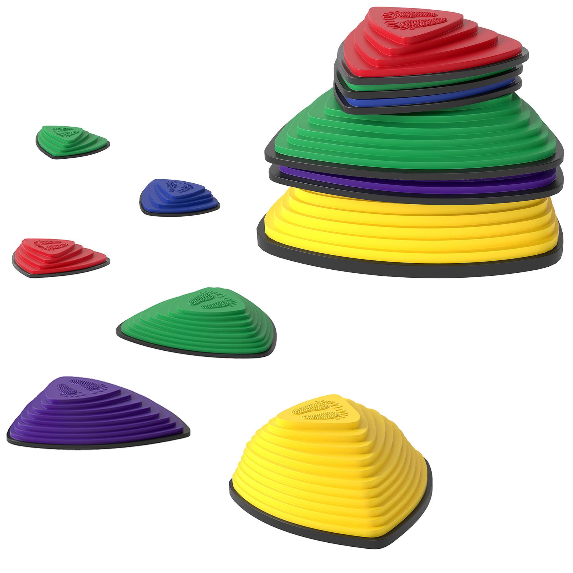 BALANCIERSTEINE 6 Stück Rutschfeste Trittsteine für Kinder 3-8 Jahren Bunt - Multicolor, Kunststoff (37.5/16/37.5cm) - AIYAPLAY