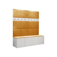 GARDEROBEN-SET Orion V - Weiß/Orange, Holzwerkstoff/Kunststoff (168/186/46cm) - MIRJAN24
