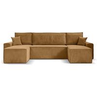 WOHNLANDSCHAFT Hektor U mit Schlaffunktion gelb - Gelb/Schwarz, Kunststoff/Textil (318/94/152cm) - Beautysofa