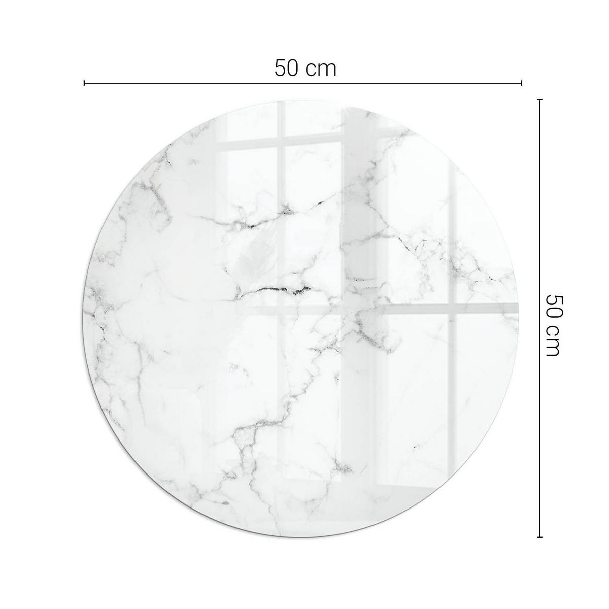 GLASPLATTE für Kamin Ø 50 cm - Weiß, Glas (50/50/0.4cm) - TULUP
