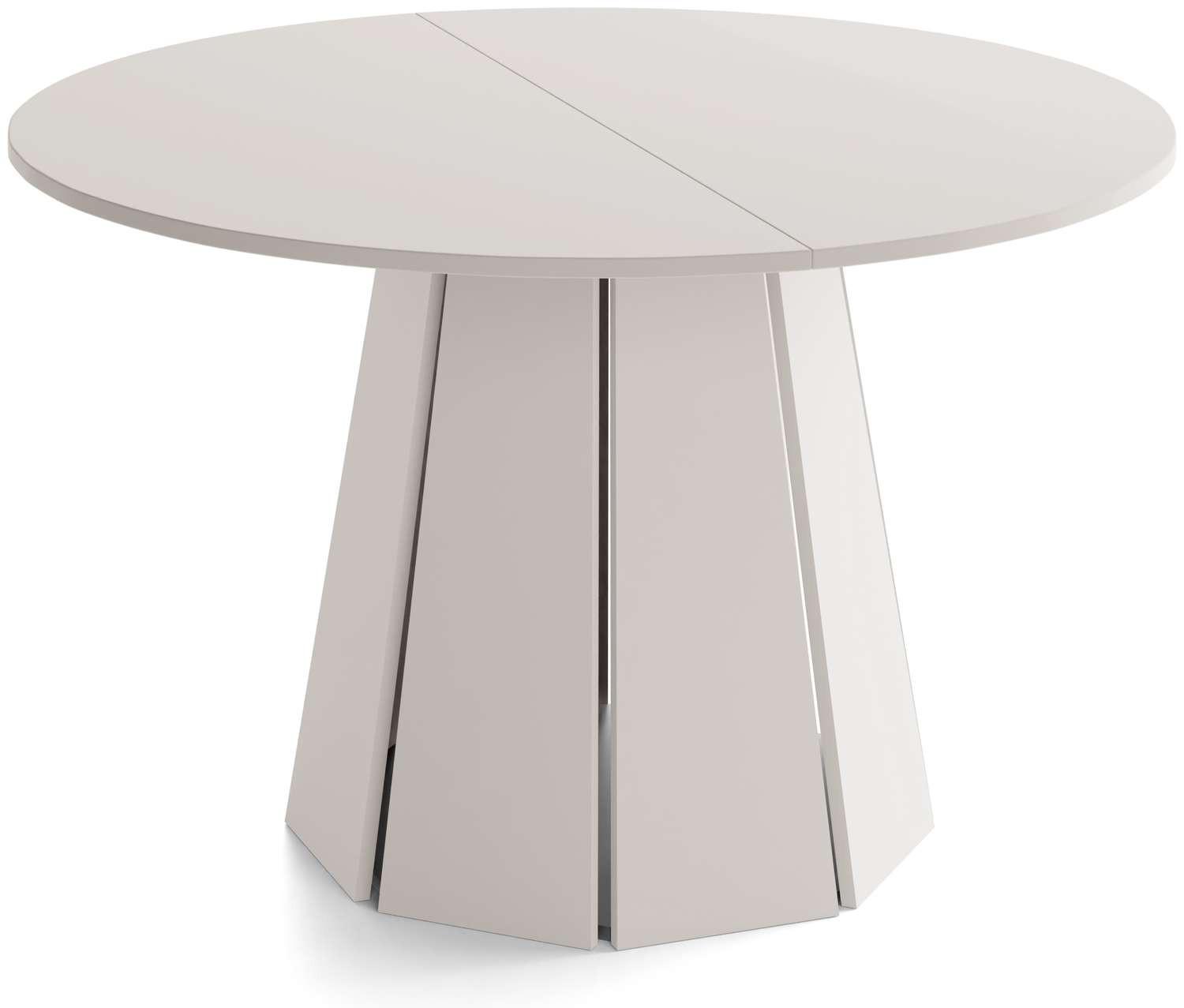 ESSTISCH Lunda rund ausziehbar verlängerbar, Kaschmir Grau-Beige 100-140/100/76 cm - Kaschmir/Beige, Holzwerkstoff (100/140/76cm) - WFL GROUP