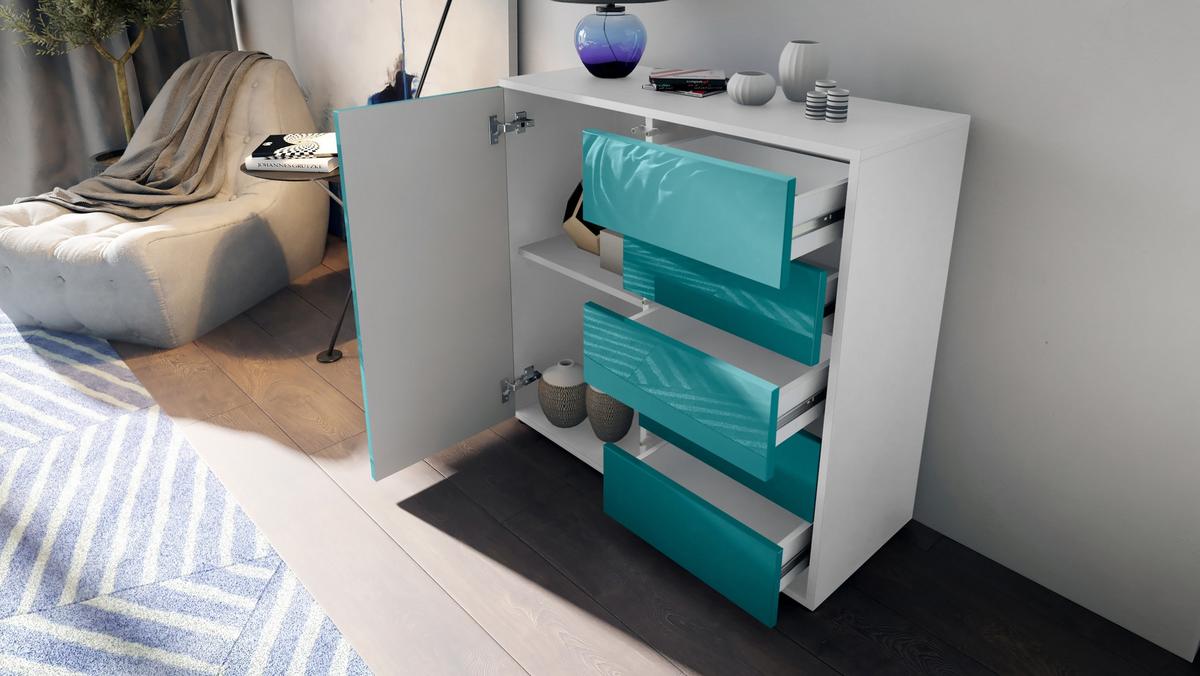 KOMMODE Ben Front in Eiche Nature - Eichefarben, Holzwerkstoff (79/74/36cm) - Vladon