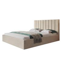 BETT 90x200 - Polsterbett mit Bettkasten und Holzrahmen - Modern Betten - Weicher Jasminstoff - Kollektion Sapporo - Beige - Beige, Holz/Textil (90/200cm) - Alpi-Möbel