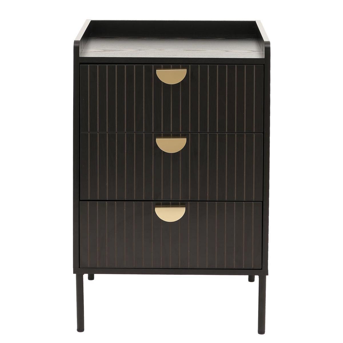KOMMODE Schwarz - Schwarz, Holz (50/77/42cm) - MCW