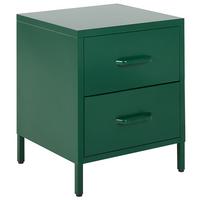NACHTTISCH grün 2 Schubladen Malavi - Grün, Metall (43/55/40cm) - Beliani