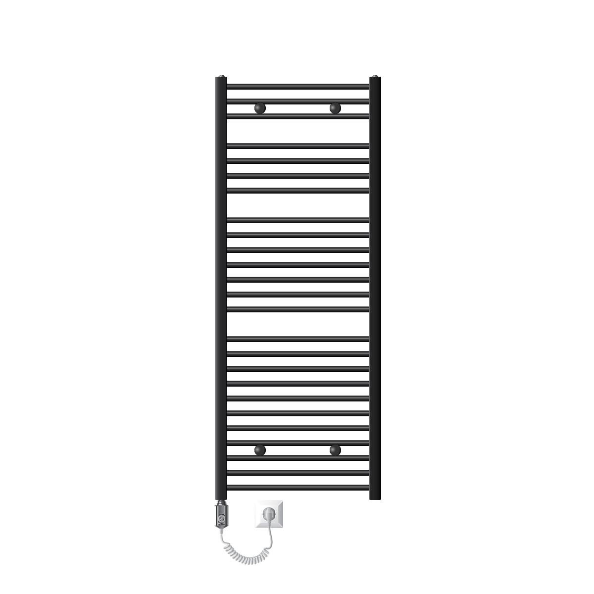 BADHEIZKÖRPER elektrisch Sahara 600x1500 mm Anthrazit gerade mit Heizstab 900W - Anthrazit, Metall (3/150/60cm) - LuxeBath