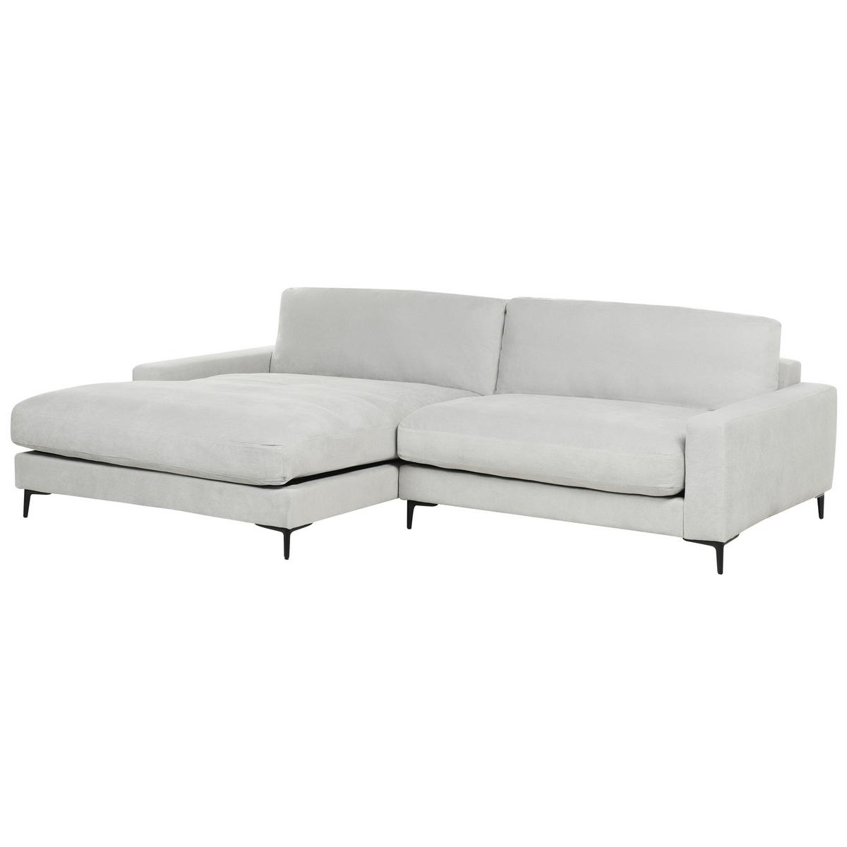 3-SITZER-ECKSOFA hellgrau linksseitig Maloy - Schwarz/Grau, Textil (272/189cm) - Beliani
