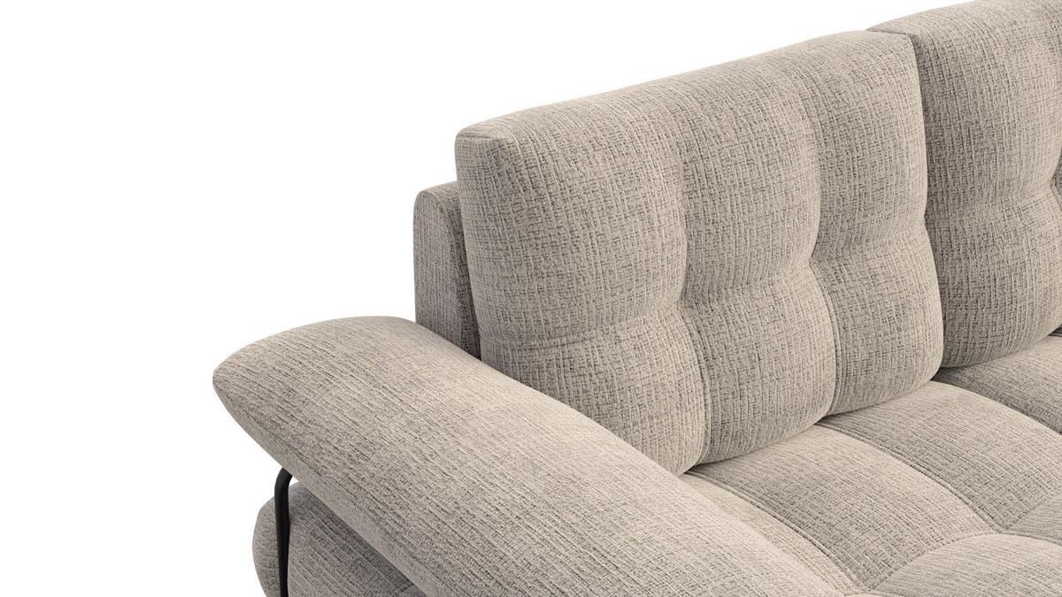 SOFA BUBBARA 2-Sitzer, beige - Beige/Schwarz, Holz/Textil (185/87/96cm) - Wozimo