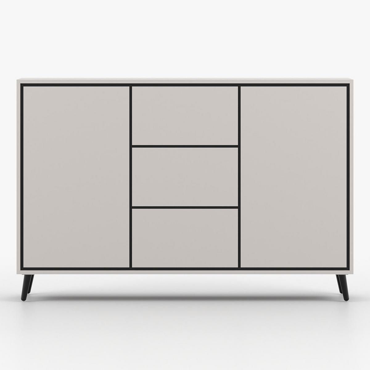 KOMMODE FRESCO 2D3S 90 cm Weiß/Weiß, drei Schubladen, grifflos - Kaschmir, Holzwerkstoff (150/100/40cm) - imoebel24