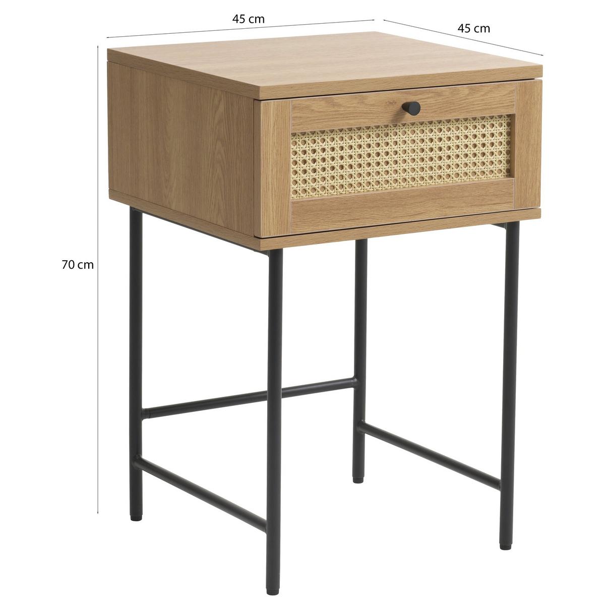 NACHTTISCH Mogest 45 cm - Beige/Schwarz, Holzwerkstoff/Kunststoff (45/70/45cm) - Selsey