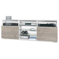 LOWBOARD Granada Front in Eiche Nordic - Silbereichenfarben, Holzwerkstoff (146/54/35cm) - Vladon