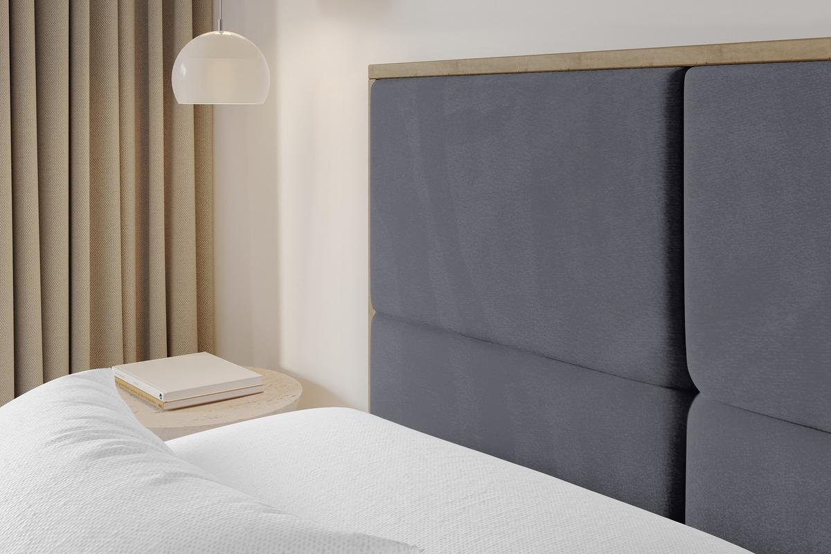 POLSTERBETT mit Bettkasten und Lattenrost, Boxbett ohne Matratze - LILA 140x200 Dunkelgrau - Dunkelgrau, Holzwerkstoff/Textil (140/200cm) - ALTDECOR