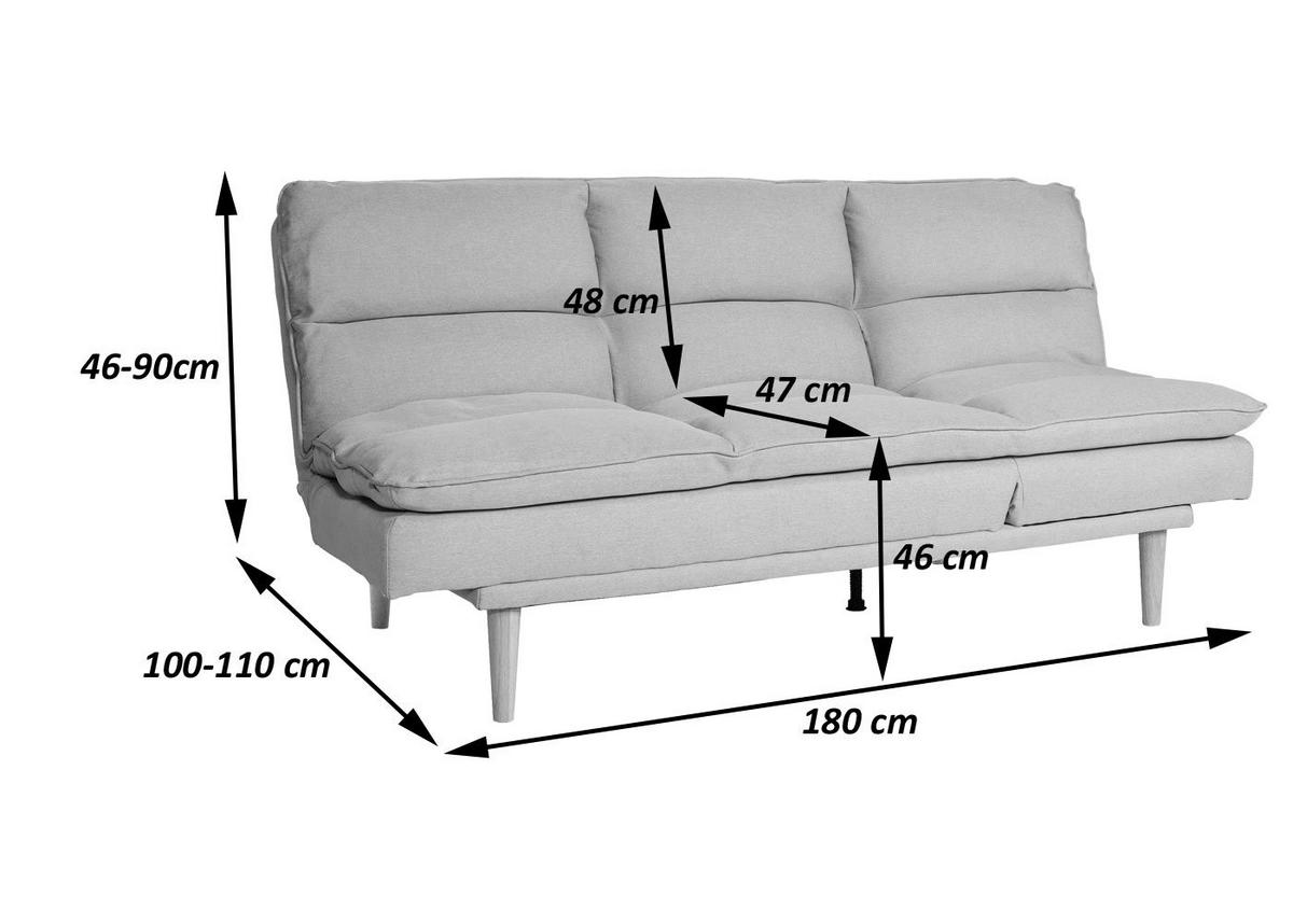 SCHLAFSOFA Bordeaux - Bordeaux, Textil (180/90/110cm) - MCW