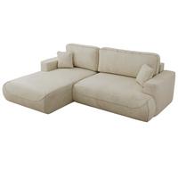 ECKSOFA OVO L Beige Velvet - Links Seite - Beige/Schwarz, Kunststoff/Textil (271/195cm) - MKS