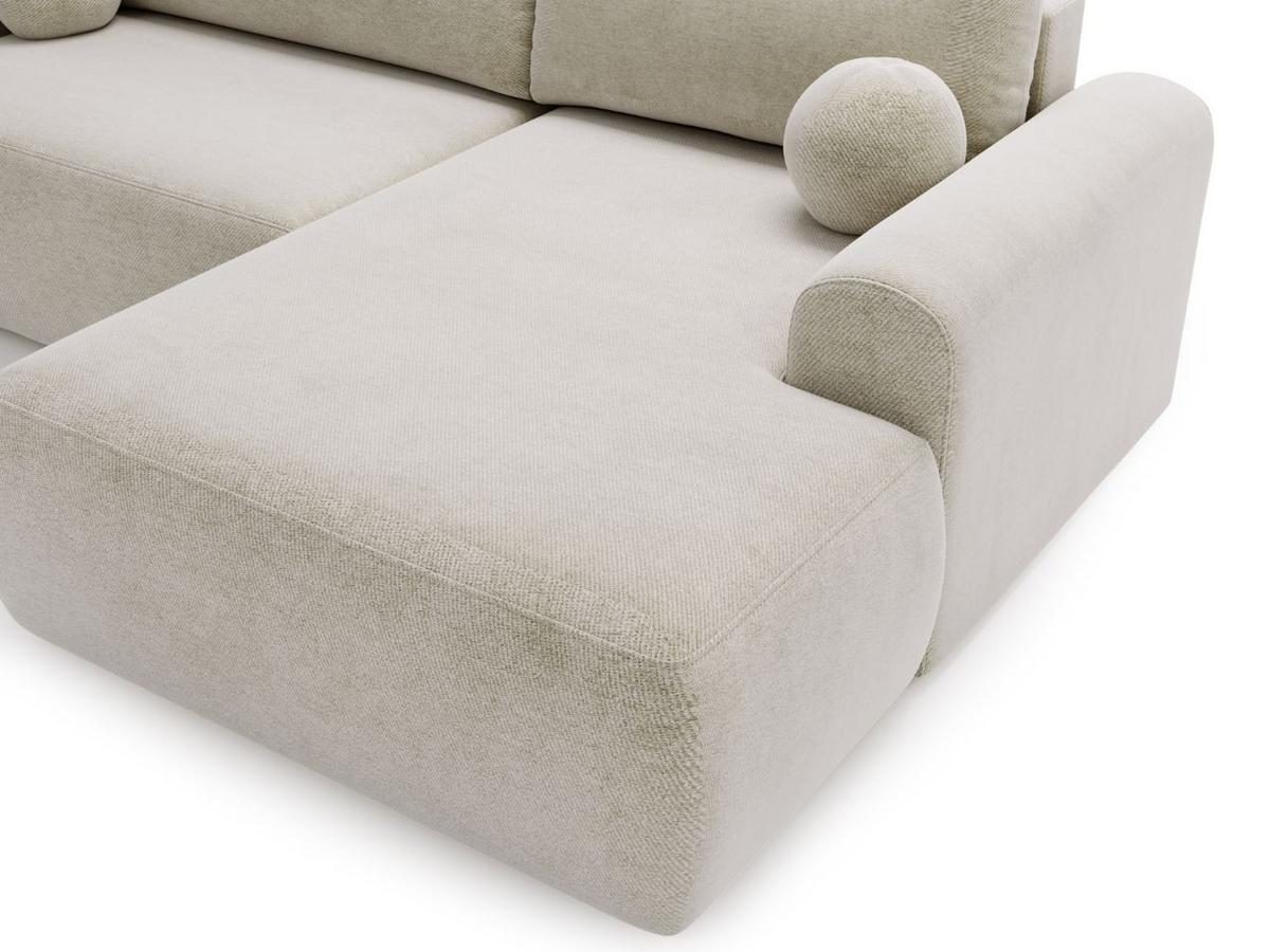 ECKSOFA Savana Ecru Links - Ecru, Holz/Textil (257/177cm) - Graingold