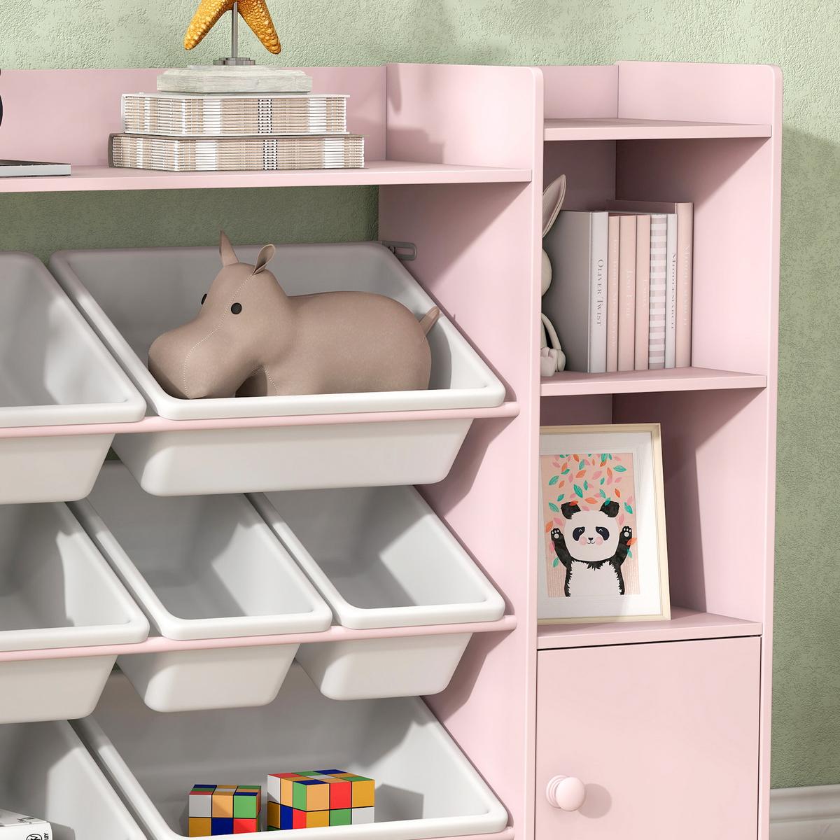 KINDERREGAL MDF Stahl Rosa - Rosa/Weiß, Holzwerkstoff/Kunststoff (30/90/140cm) - AIYAPLAY