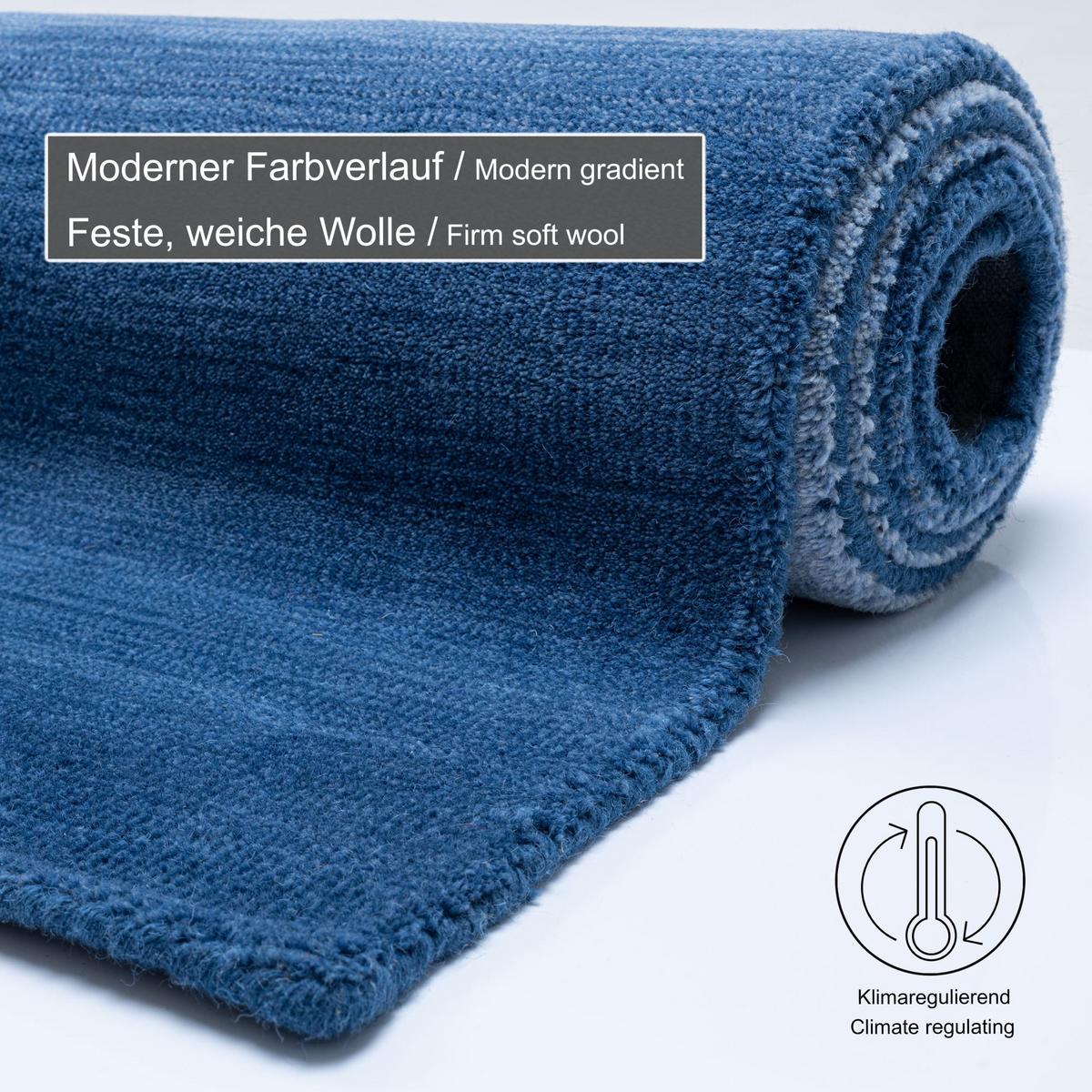TUFTTEPPICH Wool Comfort 160x230 cm - Blau, Textil (160/230cm) - THEKO