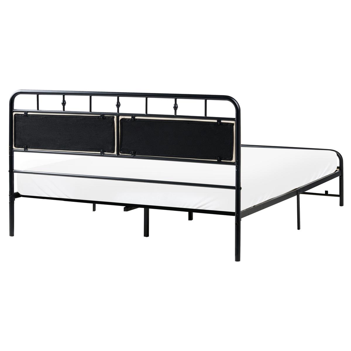BETT mit Lattenrost 160/200 cm Eisen Schwarz Breuillet - Schwarz, Metall (160/200cm) - Beliani
