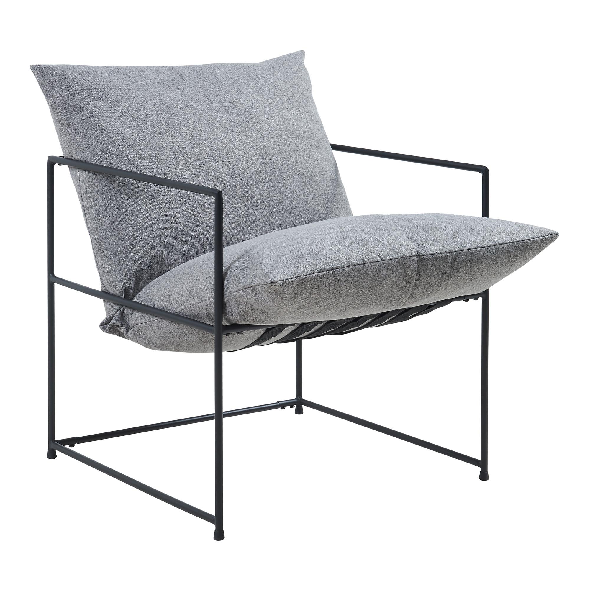 SESSEL Utsjoki - Dunkelgrau/Schwarz, Textil/Metall (61/90/70cm) - [en.casa]
