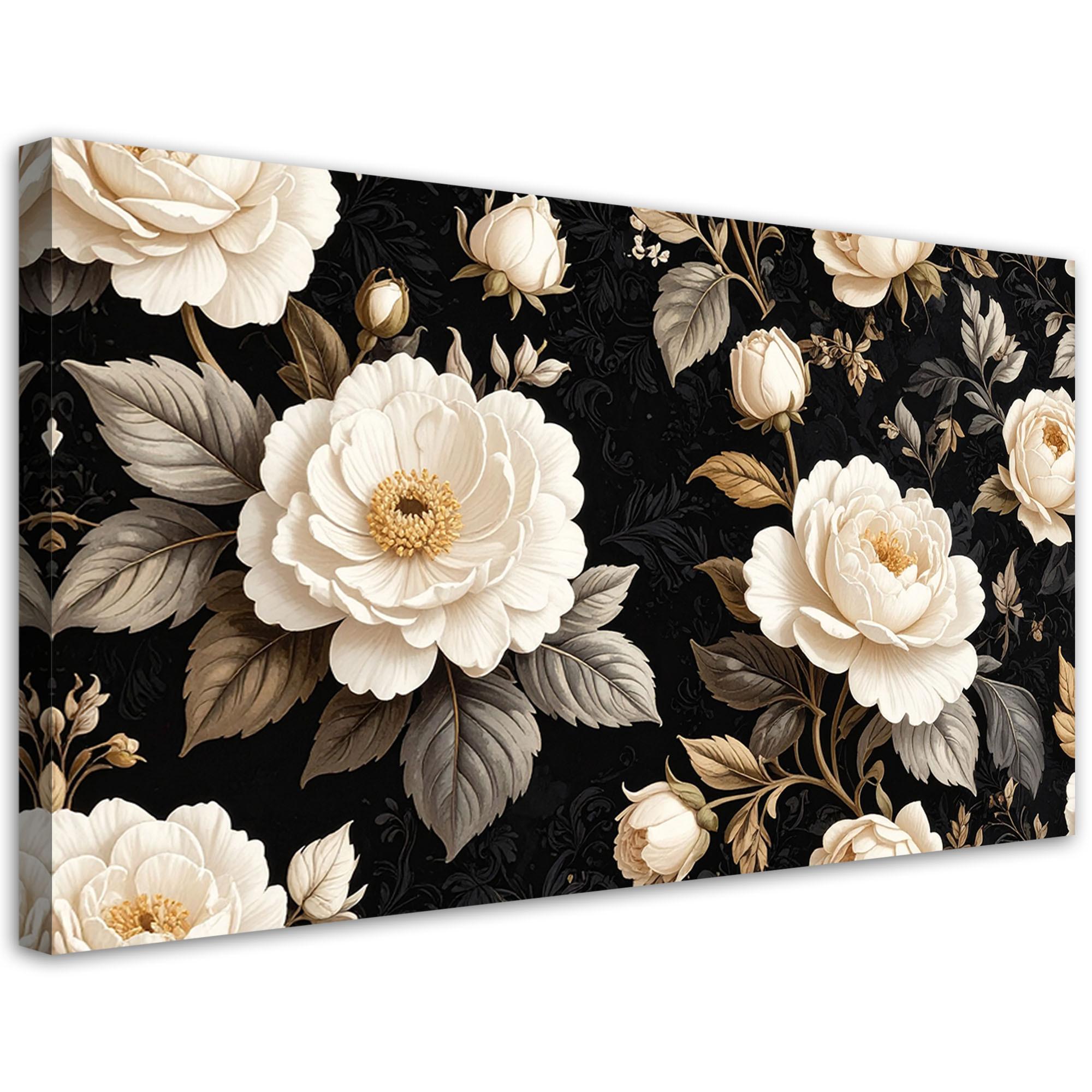 LEINWANDBILD Blumen 100x50cm - Schwarz, Textil (100/50cm) - Feeby