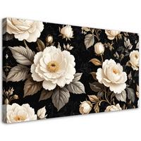 LEINWANDBILD Blumen 100x50cm - Schwarz, Textil (100/50cm) - Feeby