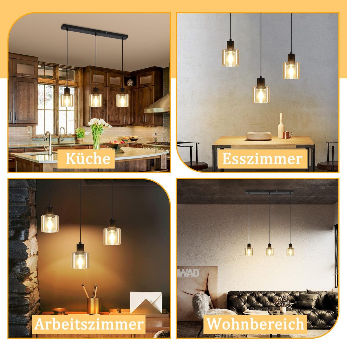 PENDELLEUCHTE Martinie 68/5/170 cm - Schwarz, Metall (5/68/170cm) - Nettlife