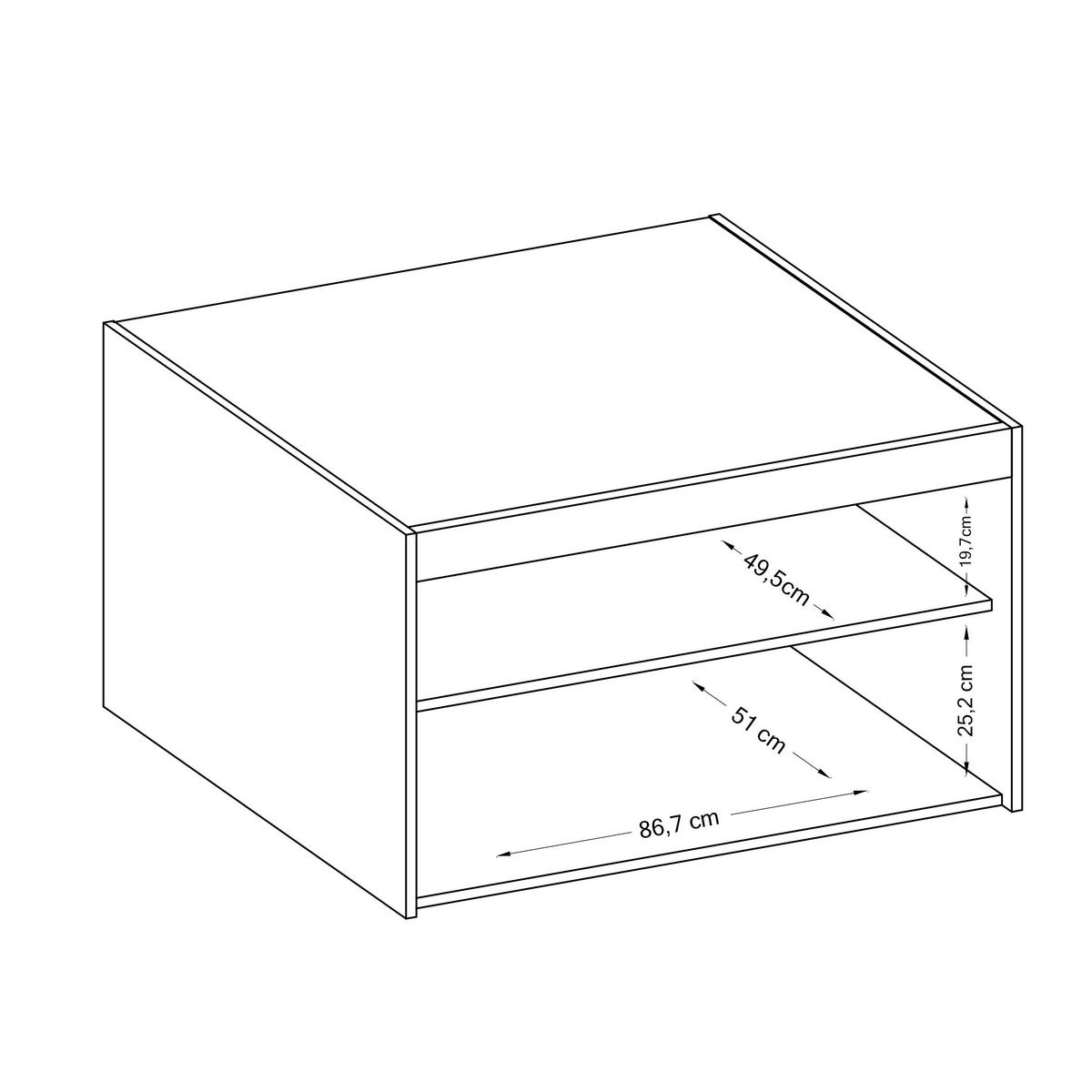 AUFSATZSCHRANK Storicos Beige 89,7/55/53 cm - 2T Modern - Beige, Holzwerkstoff/Kunststoff (89.7/55/53cm) - AX Living