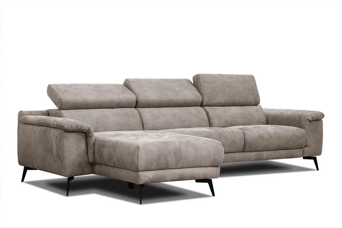 ECKSOFA FIERO 4-Sitzer, beige - Beige/Schwarz, Holzwerkstoff/Textil (158/269cm) - Wozimo