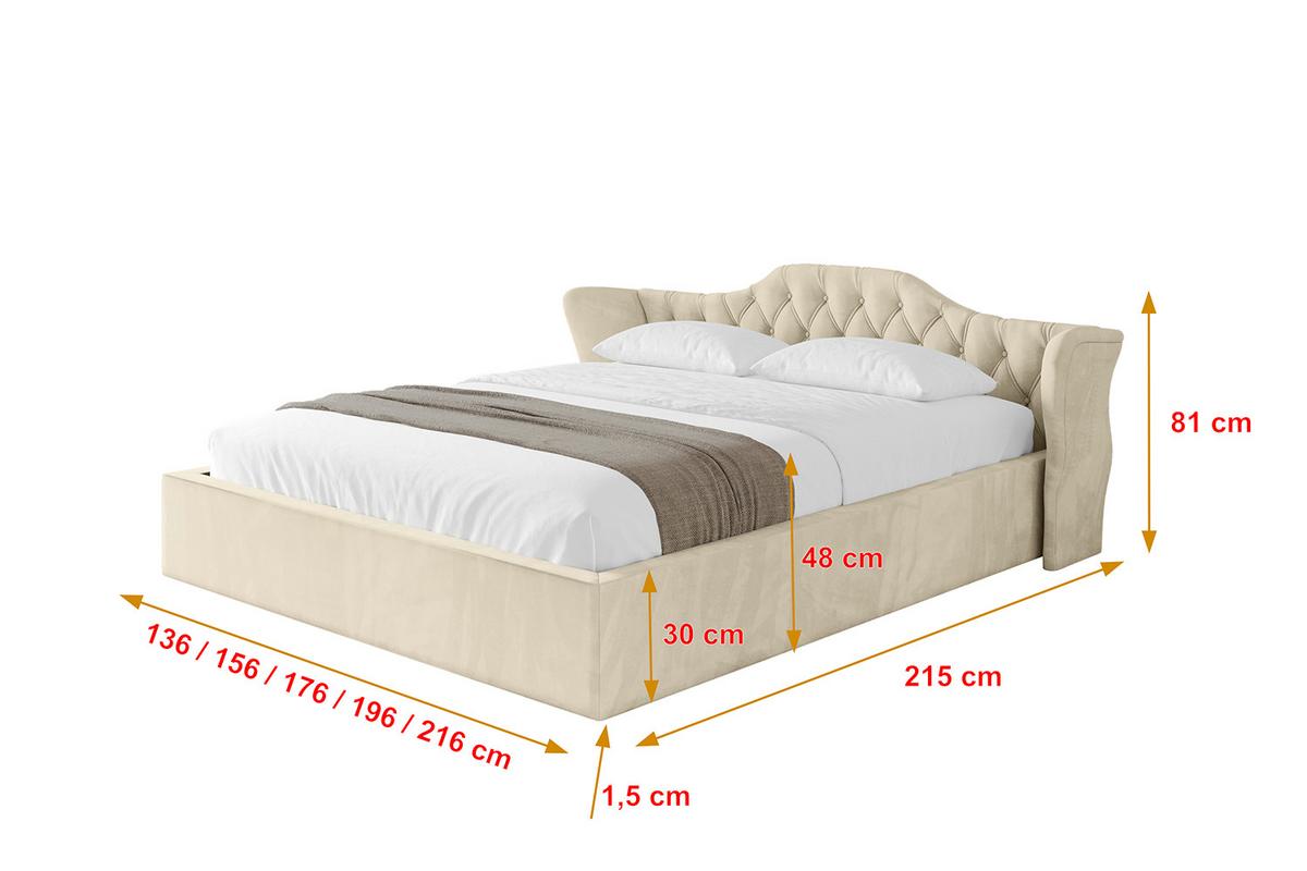 POLSTERBETT mit Bettkasten und Lattenrost, Boxbett ohne Matratze - ZORAN-V1 120x200 Beige - Ecru, Holzwerkstoff/Textil (120/200cm) - ALTDECOR