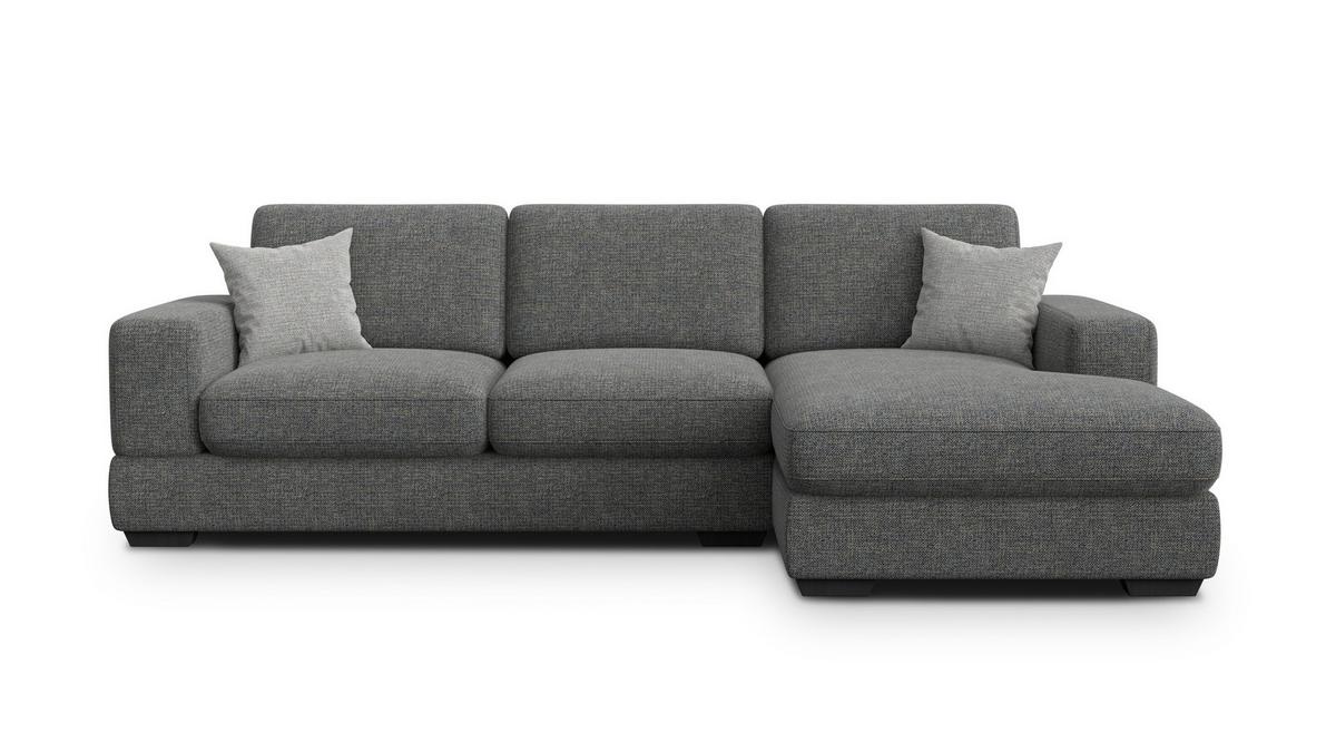 ECKSOFA OTTO 4-Sitzer, anthracit - Schwarz/Grau, Holz/Textil (279/159cm) - Wozimo