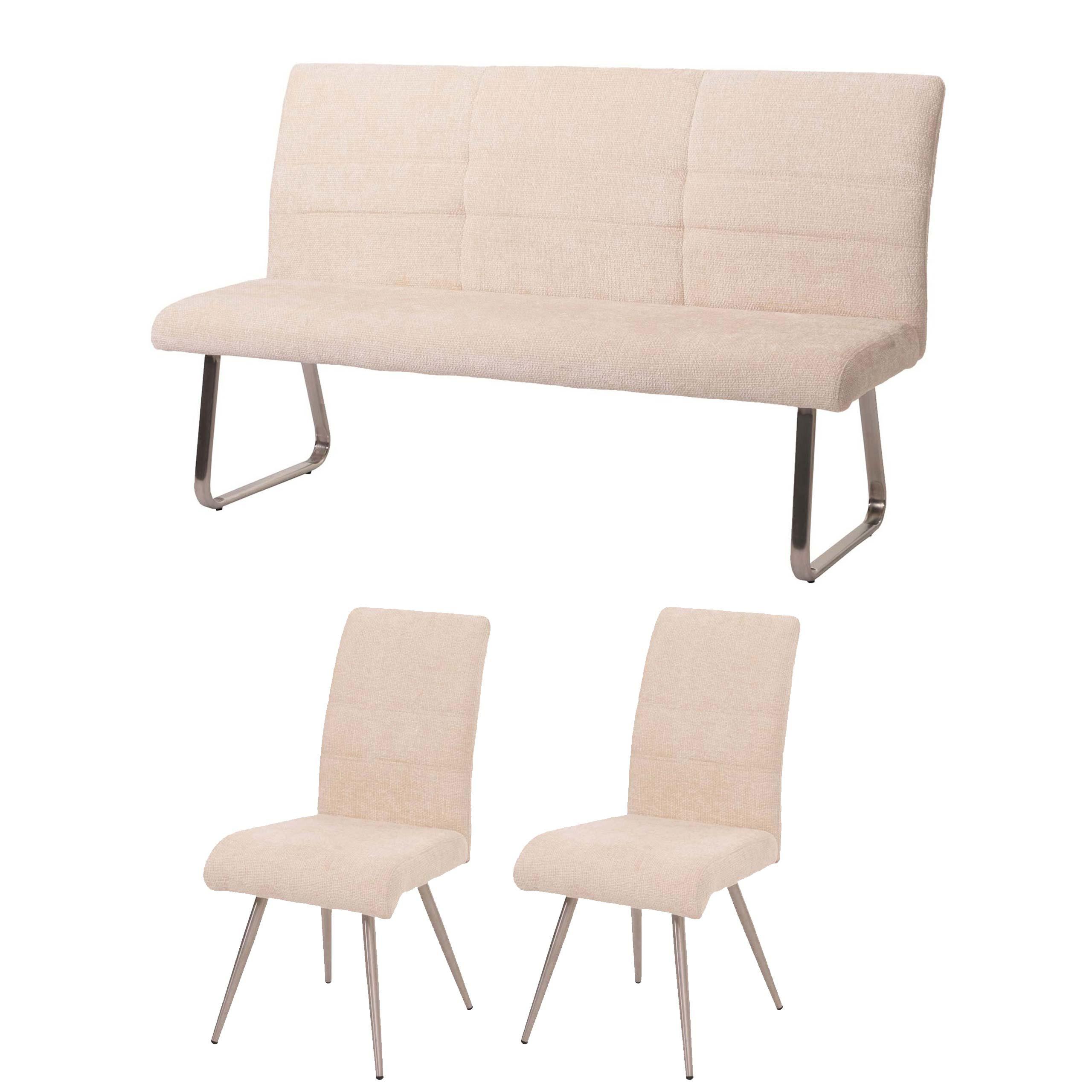 ESSZIMMER-SET Beige 3er-Set - Beige, Textil (160/100/65cm) - MCW