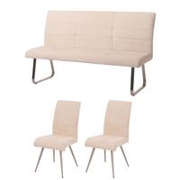 ESSZIMMER-SET Beige 3er-Set - Beige, Textil (160/100/65cm) - MCW
