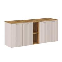 WASCHTISCHUNTERSCHRANK 140.4cm Riva Kaschmir und Holz - Beige, Holzwerkstoff (140.4/59.5/40cm) - Petits-meubles