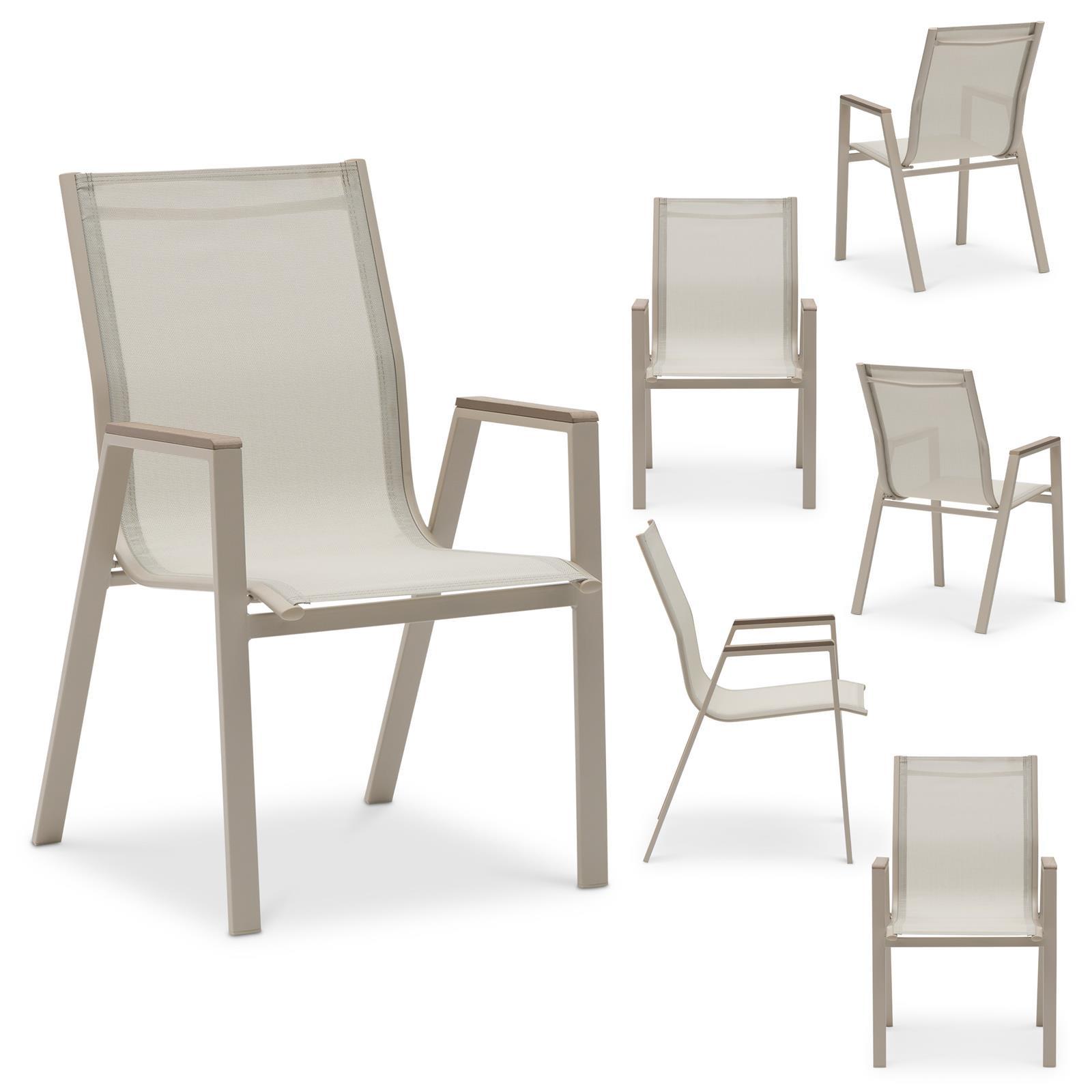 GARTENSTÜHLE MONDELLO 6er-Set hellgrau - Hellgrau, Textil (47/90/42cm) - IDIMEX