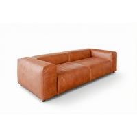 MODULSOFA MIA Braun Lederfaserstoff - Schwarz/Braun, Leder/Kunststoff (306/72/120cm) - KAWOLA
