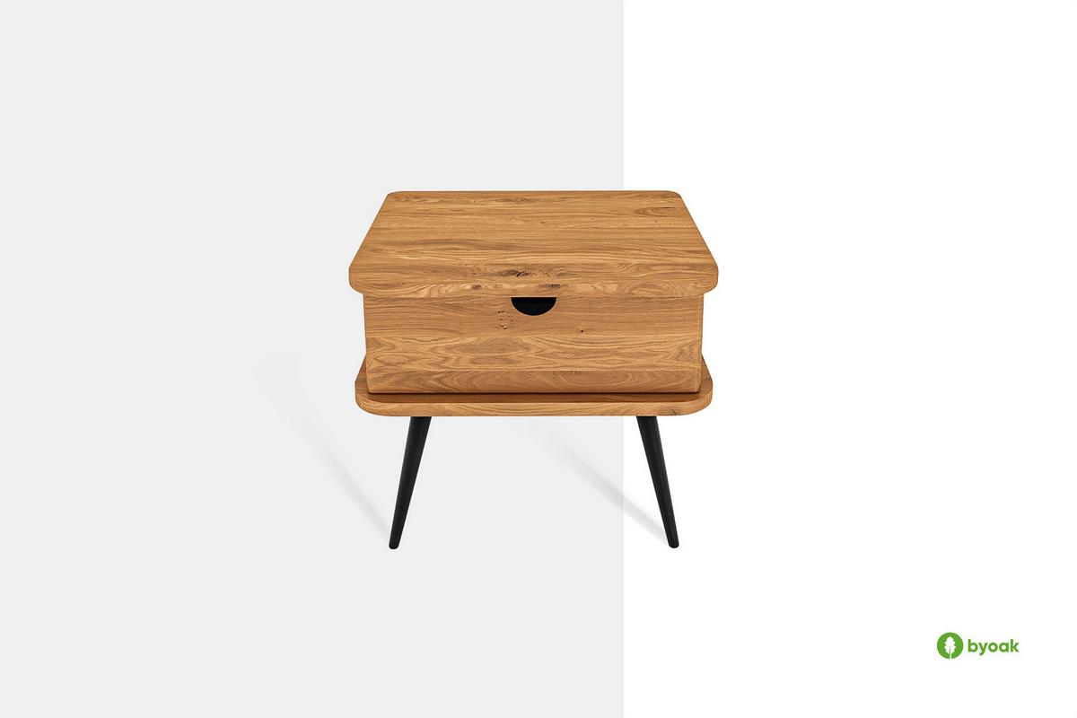 NACHTTICH LINA Wildeiche - Wildeiche, Holz (50/42/41cm) - byoak