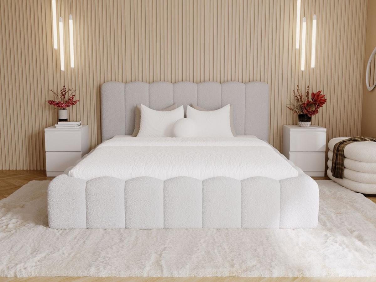 POLSTERBETT Smile 200x200 Bouclé-Stoff Hellgrau - Hellgrau, Textil (200/200cm) - Graingold