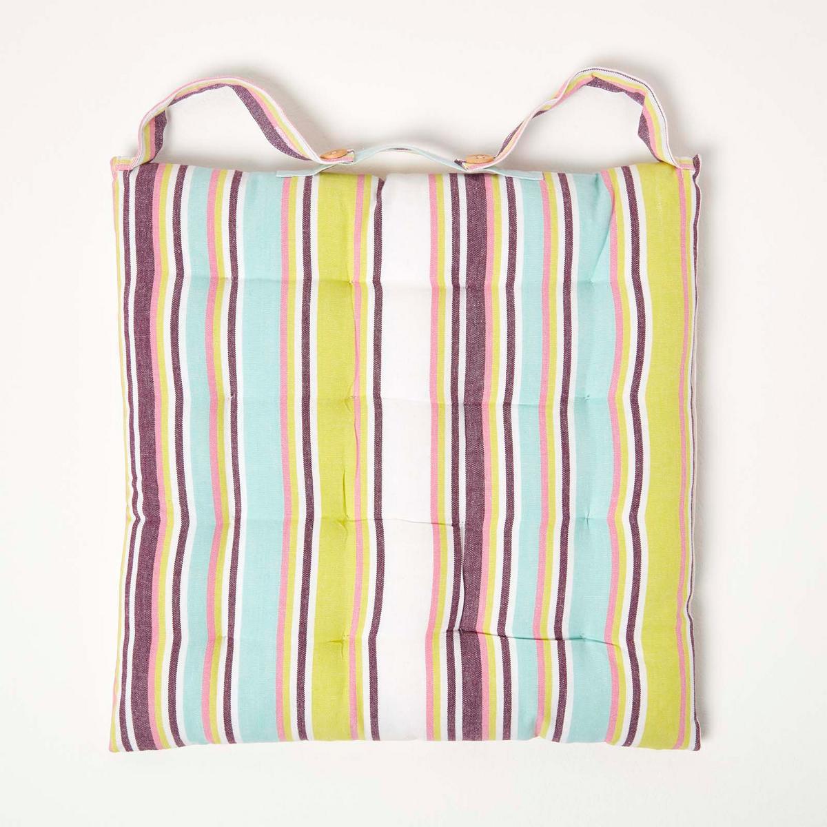 STUHLKISSEN 4er-Set, Osaka bunt gestreift 40/40/5 cm - Multicolor, Textil (40/40/5cm) - Homescapes