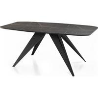 ESSTISCH Foster rechteckig ausziehbar, Marmor Schwarz 180-218/90/76 cm - Anthrazit/Schwarz, Holzwerkstoff/Metall (90/220/76cm) - WFL GROUP