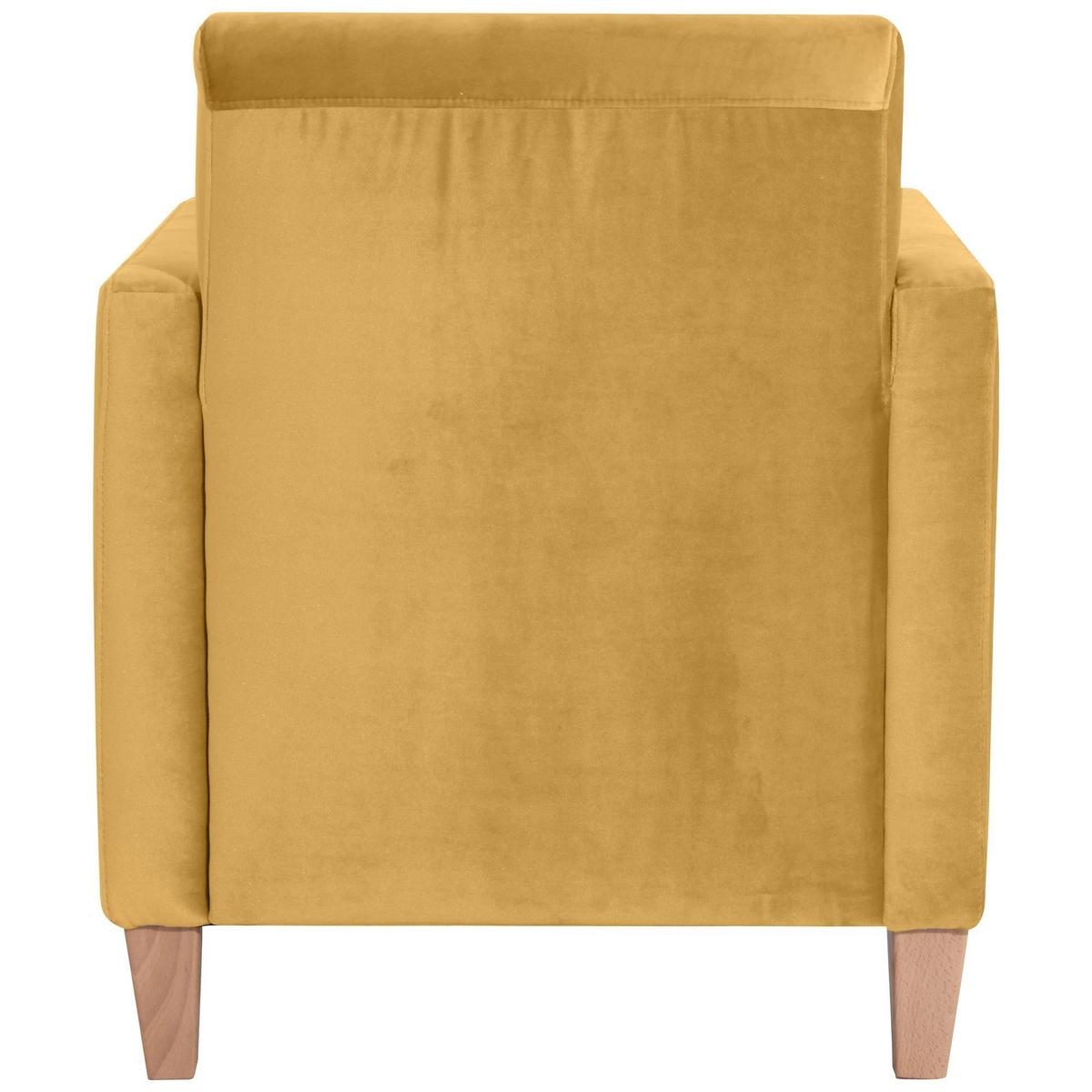 SESSEL Karol Bezug Samtvelours Buche natur / mais - Gelb, Kunststoff (71/81/70cm) - 58aufmkessel