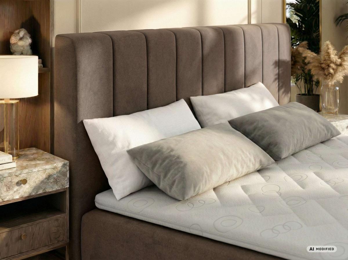 BOXBETT ALVER DUO 200/200 - Braun Velvet - Topper T25 - H3 - Schwarz/Braun, Kunststoff/Textil (200/200cm) - MKS