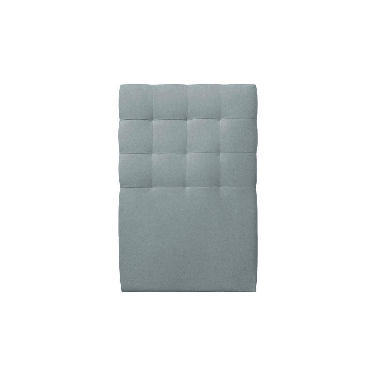 KOPFTEIL gepolstert - Gesteppt – blaugrauer Samtstoff - 90 cm - Beige/Blaugrau, Karton/Holz (90/120/10cm) - Sommeil de Plomb