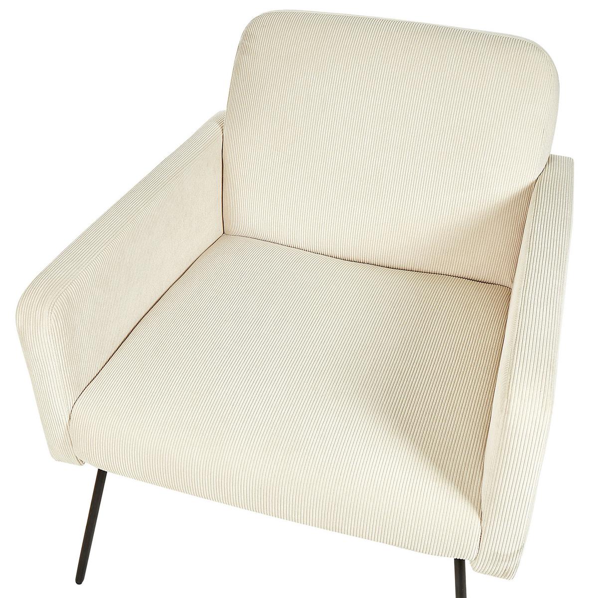 SESSEL Cord Beige Narken - Beige, Textil/Metall (72/77/76cm) - Beliani
