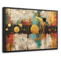 LEINWAND Bilder mit Rahmen - Abstrakt - Kunst - Gold - Modern - 30x20 - Multicolor, Textil (30/20cm) - MuchoWow