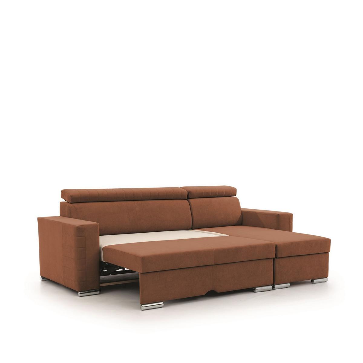 ECKSOFA Canton In Camelia - Braun, Holzwerkstoff/Textil (260/173cm) - Fun Möbel