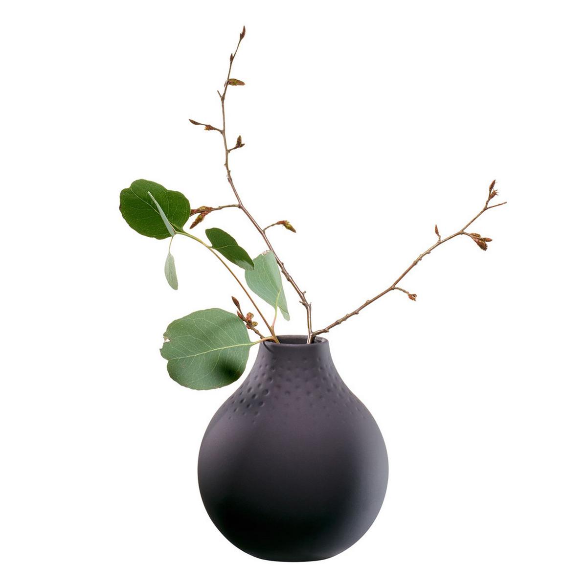 VASE PERLE Manufacture Collier Noir 12 cm - Schwarz, Keramik (12cm) - Villeroy & Boch