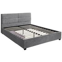 POLSTERBETT Aurea Doppelbett 160x200 cm mit Schublade, ohne Matratze, Chenille-Stoff, Grau - Schwarz/Grau, Textil (160/200cm) - Beautysofa