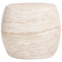 BEISTELLTISCH 40/58 cm Travertinoptik Ricadi - Beige, Keramik (40/58/52cm) - Beliani