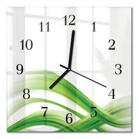 WANDUHR aus Glas 30x30 cm - Abstrakte Welle - Grün, Glas (30/30/0.4cm) - TULUP