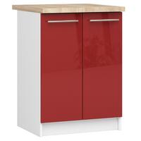 UNTERSCHRANK Weiß, Rot Glanz 85/60/46 - Rot/Weiß, Holzwerkstoff (60/85/46cm) - RAUMHIRSCH FURNITURE